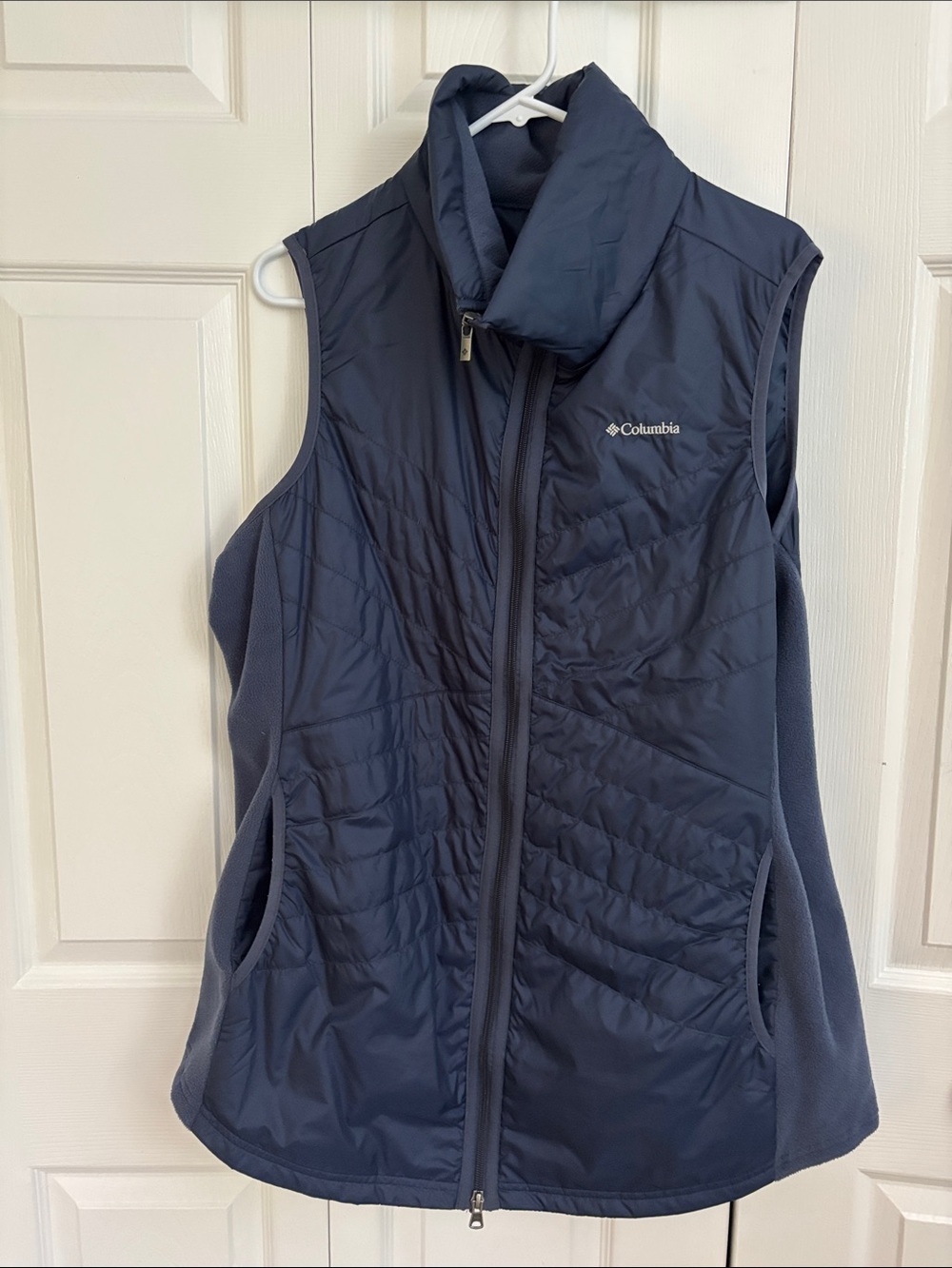 Columbia Women's Navy Quilted Long Hybrid Vest